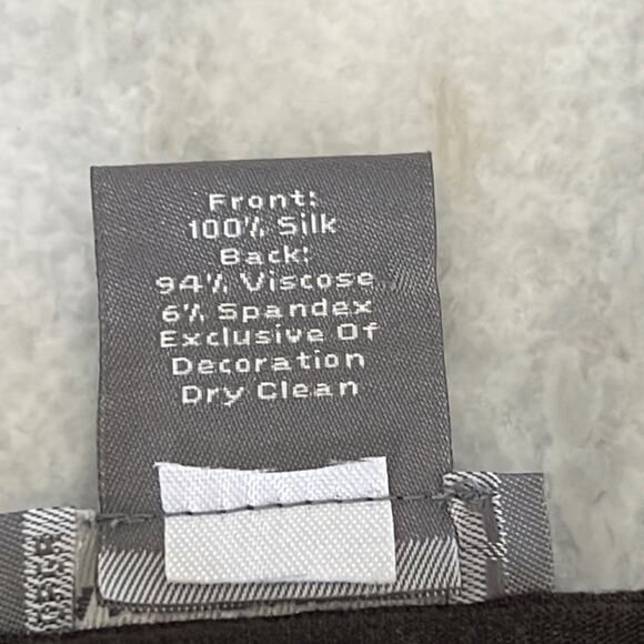 Ann Taylor Petite Brown Silk/Knit Camisole Blouse Lace Spaghetti Straps Classic - Picture 8 of 8